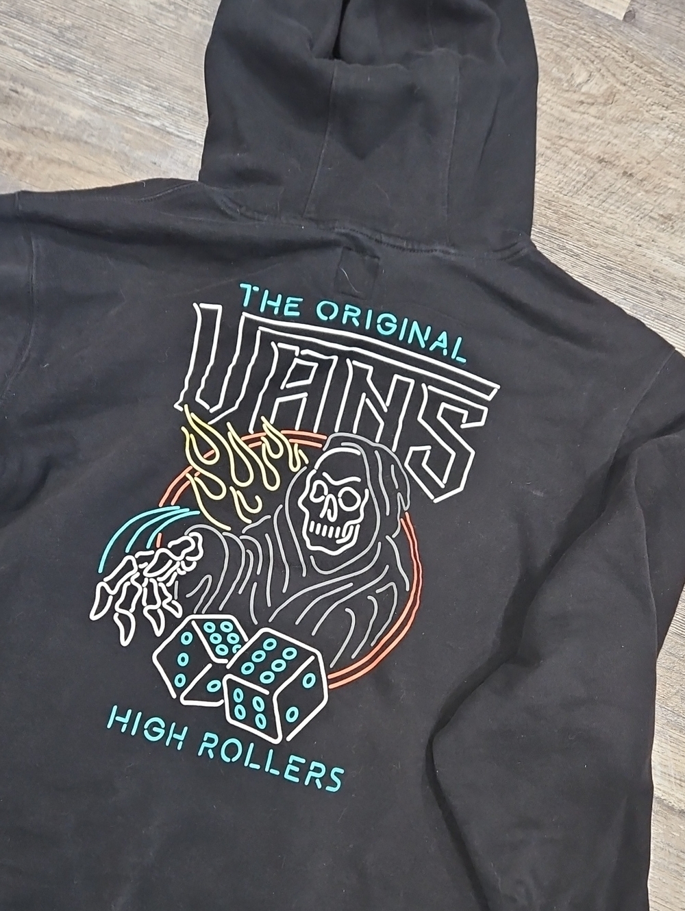 Vans Dice & Skull Hoodie M Black EUC
